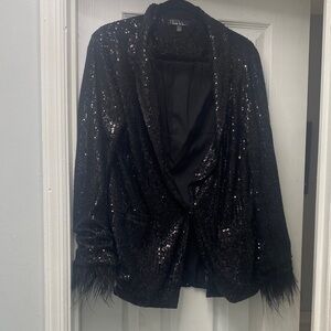 Nicole Miller Black Sequin Jacket